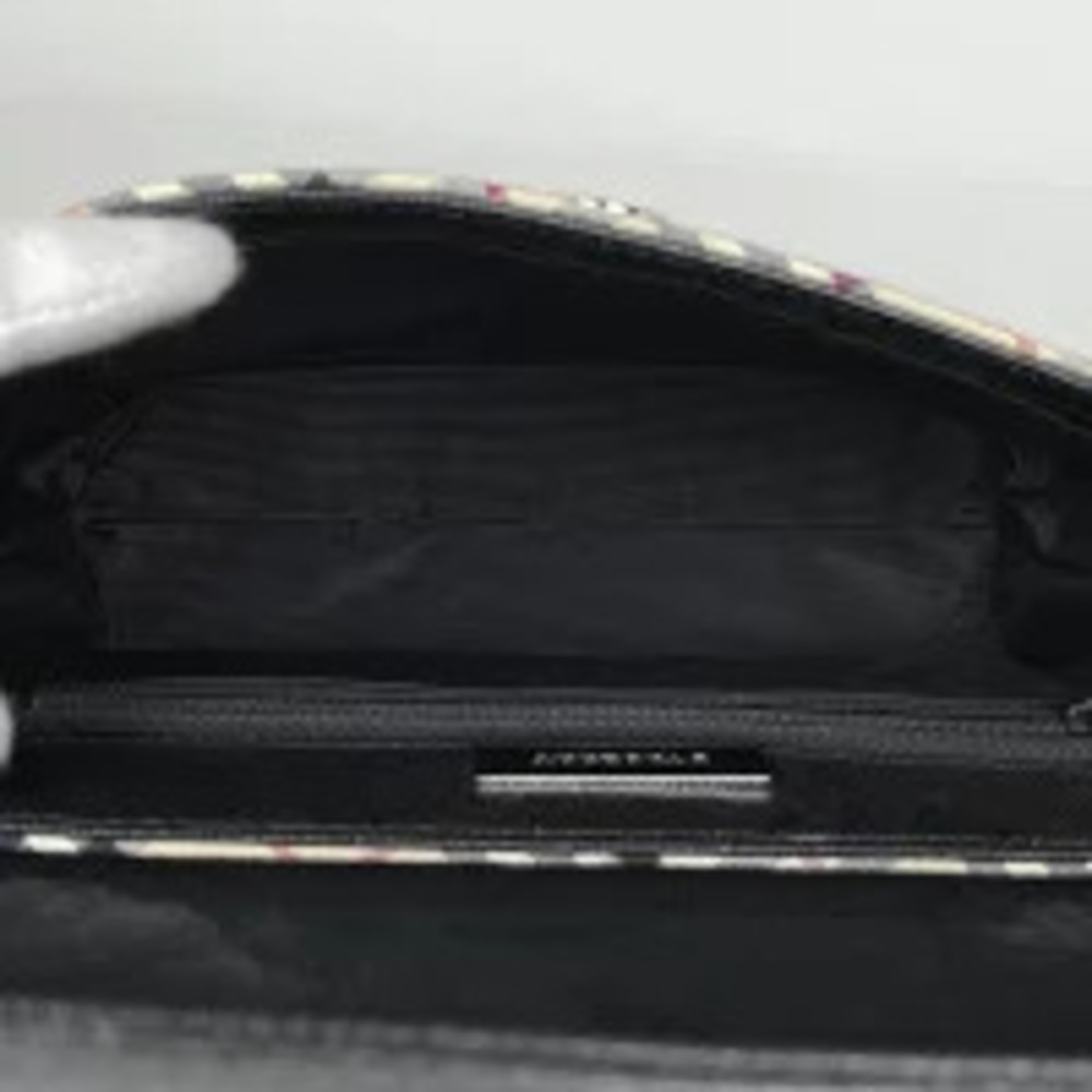 Burberry Check Shoulder Bag Crossbody Canvas Beige Black - Picture 7 of 7